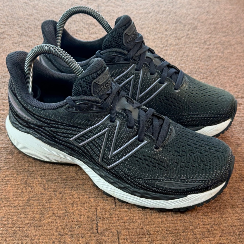 B- New Balance Fresh Foam 860 v12 Black White Running Shoes W860B12 Womens gym